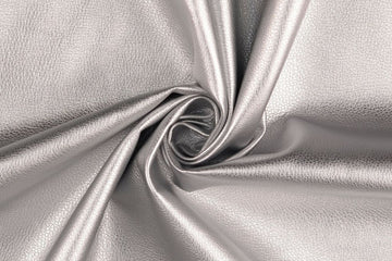 Kunstleder, Lederimitat, metallic, silber, 0,5 m